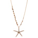 Wholesale long beaded starfish pendant necklace natural stone seashell details P