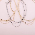 Wholesale short seed beaded enamel butterfly layered necklace Shortest layer L L