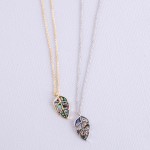 Wholesale silver genuine abalone leaf pendant necklace Pendant extender