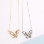 Wholesale rhinestone butterfly pendant necklace Pendant L extender