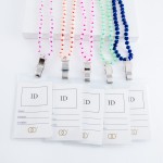 Wholesale faceted beaded ID Tag Holder necklace L L overall
