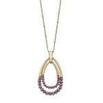 Wholesale long Half Beaded Hinge Nested Teardrop Pendant Necklace Pendant L over