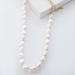 Wholesale ivory Baroque Pearl Beaded Necklace Pearl mm L overall extender