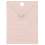 Wholesale dainty butterfly lucky charm necklace rhinestone accent Pendant cm L e