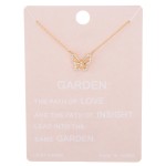Wholesale dainty rhinestone butterfly lucky charm necklace Pendant cm L extender