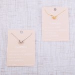 Wholesale dainty rhinestone butterfly lucky charm necklace Pendant cm L extender