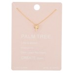 Wholesale dainty palm tree lucky charm necklace Pendant cm extender