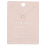 Wholesale dainty palm tree lucky charm necklace Pendant cm extender