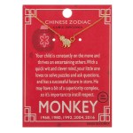 Wholesale gold dipped Chinese Zodiac Cubic Zirconia Monkey pendant necklace chil