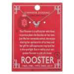 Wholesale white Gold dipped Chinese Zodiac Cubic Zirconia Rooster pendant neckla