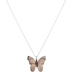 Wholesale white Gold dipped filigree butterfly pendant necklace Pendant L extend