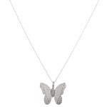 Wholesale white Gold dipped filigree butterfly pendant necklace Pendant L extend