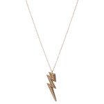 Wholesale two metal studded lightning bolt pendant necklace Pendant L L extender