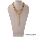 Wholesale gold curb chain link layered carabiner statement Y necklace Shortest l