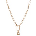 Wholesale chain Link Carabiner Lock Necklace Front Lobster Clasp Closure L