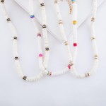 Wholesale shell Beaded Necklace Rubber Heishi Bead Details L Adjustable Extender