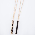 Wholesale long Leopard Print Bar Necklace Pendant L L overall Adjustable Extende