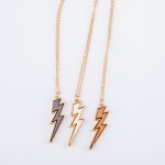 Wholesale wood Lightning Bolt Pendant Necklace Pendant L Adjustable Extender