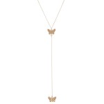 Wholesale gold Y necklace thin chain butterfly pendants L Y pendant L extender