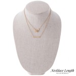 Wholesale double layered chain necklace butterfly pendant metal bar accent L ext