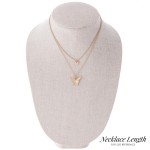 Wholesale short Double layered gold necklace butterfly pendants Shorter chain L
