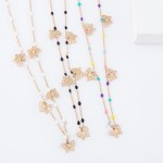 Wholesale short gold necklace beaded accents small filigree butterfly charms L e