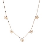 Wholesale short gold necklace beaded accents small filigree butterfly charms L e