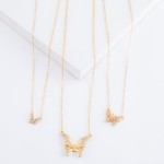 Wholesale gold rhinestone butterfly pendant necklace Pendant cm L overall extend