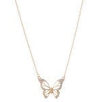 Wholesale gold rhinestone butterfly pendant necklace Pendant L overall extender