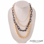 Wholesale cCB Ball Chain Link Layered Necklace Rhinestone Details Shortest Layer