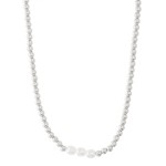 Wholesale beaded triple faux pearl necklace L extender Bead mm