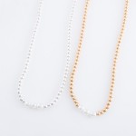 Wholesale beaded triple faux pearl necklace L extender Bead mm