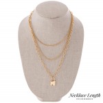 Wholesale layered Chain Link Lock Necklace Pendant Shortest layer approx L L ove