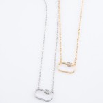 Wholesale rhinestone Carabiner Necklace Satin Silver Pendant L Adjustable Extend