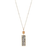 Wholesale long Necklace Wire Beaded Bar Pendant Gold Pendant Long Adjustable Ext