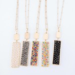 Wholesale long Necklace Wire Beaded Bar Pendant Gold Pendant Long Adjustable Ext