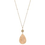 Wholesale long Necklace Wire Beaded Teardrop Pendant Gold Pendant Long Adjustabl