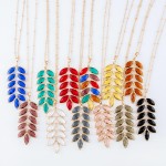 Wholesale long Necklace Crystal Leaf Pendant Gold Pendant Long Adjustable Extend