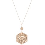Wholesale beaded Hexagon Pendant Necklace Pendant L Adjustable Extender