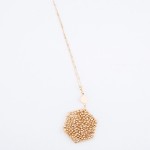 Wholesale beaded Hexagon Pendant Necklace Pendant L Adjustable Extender