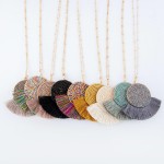 Wholesale long Necklace Seed Beaded Tassel Pendant Gold Pendant Long Adjustable