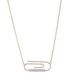 Wholesale two Paperclip Pendant Necklace Pendant L Adjustable Extender