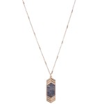 Wholesale semi Precious Chevron Arrow Pendant Necklace Gold Pendant L Adjustable