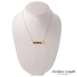 Wholesale metal Encased Wooden Leopard Print Bar Necklace Bar Pendant Long Adjus