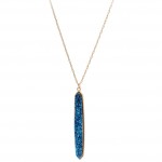 Wholesale long Necklace Druzy Bar Pendant Necklace Bar Pendant Long Adjustable E