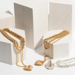 Wholesale rope Chain Link Layered Heart Pendant Necklace Worn Finish Pendant Adj