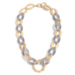 Wholesale acrylic Chain Link Statement Necklace Bamboo Ring Pendant Ring Pendant