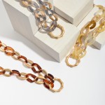 Wholesale acrylic Chain Link Statement Necklace Bamboo Ring Pendant Ring Pendant