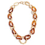 Wholesale acrylic Chain Link Statement Necklace Bamboo Ring Pendant Ring Pendant