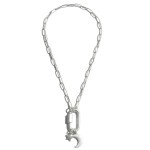 Wholesale chain Link Moon Star Carabiner Charm Necklace Carabiner Twist Clasp Pe